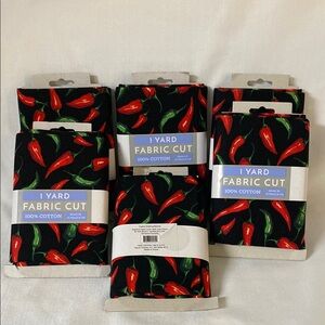 David Textiles Chili Pepper Fabric Cut - Black and Red (6 packages!)
